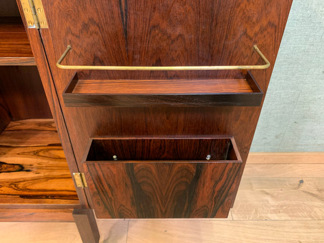 WMK I Skandinavische 60er Jahre Designer Bar von Torbjörn Afdal auf Rollen I Palisander I Barkommode Barschrank Hausbar Barwagen Tresen Vintage Danish Design Mid-Century Rosewood I Berlin München Köln