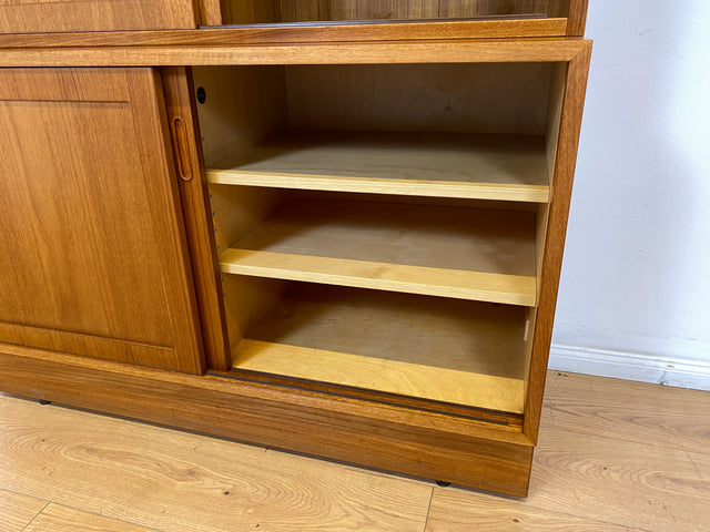 WMK # Hochwertiger skandinavischer Designer Schrank von Poul Hundevad , Massivholz in Teak , mit Regal # Highboard Bücherregal Bücherschrank Sideboard Desk Danish Design Mid-Century Vintage Teakholz