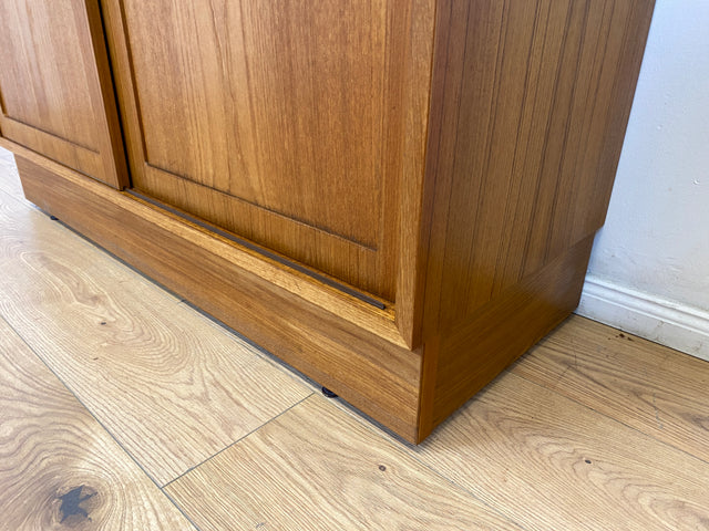 WMK # Hochwertiger skandinavischer Designer Schrank von Poul Hundevad , Massivholz in Teak , mit Regal # Highboard Bücherregal Bücherschrank Sideboard Desk Danish Design Mid-Century Vintage Teakholz
