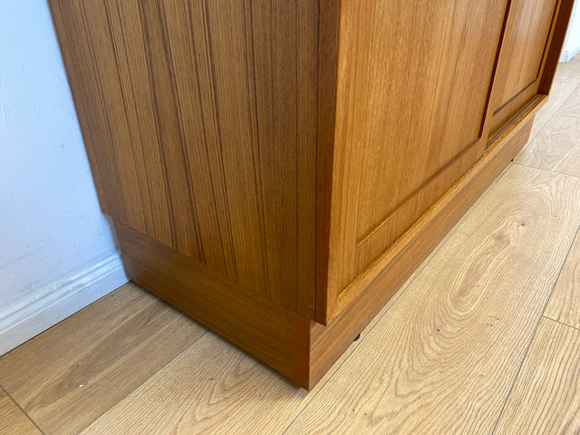 WMK # Hochwertiger skandinavischer Designer Schrank von Poul Hundevad , Massivholz in Teak , mit Regal # Highboard Bücherregal Bücherschrank Sideboard Desk Danish Design Mid-Century Vintage Teakholz