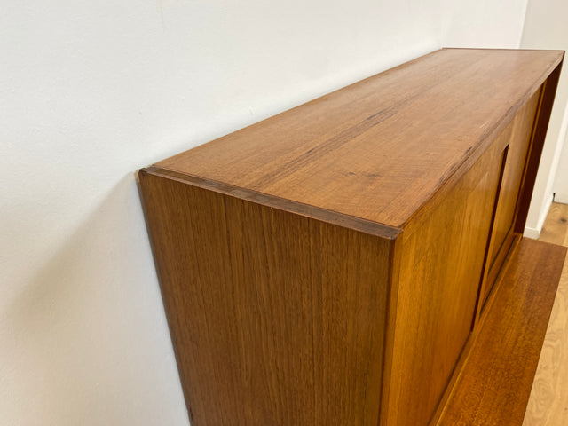 WMK # Hochwertiger skandinavischer Designer Schrank von Poul Hundevad , Massivholz in Teak , mit Regal # Highboard Bücherregal Bücherschrank Sideboard Desk Danish Design Mid-Century Vintage Teakholz