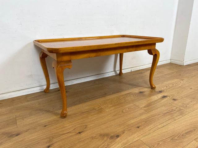 WMK Hübscher, großer und sehr gut erhaltener 60er Jahre Couchtisch im Chippendale Stil mit schönen gebogenen Tischbeinen & toller Maserung # Salontisch Wohnzimmertisch Coffee Table Stilmöbel Vintage