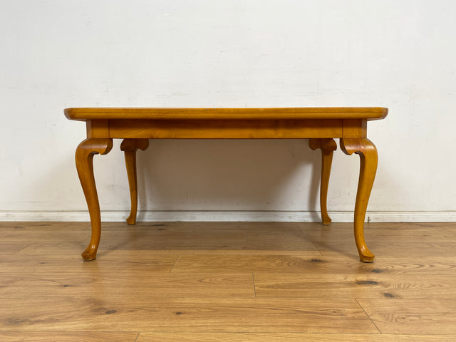WMK Hübscher, großer und sehr gut erhaltener 60er Jahre Couchtisch im Chippendale Stil mit schönen gebogenen Tischbeinen & toller Maserung # Salontisch Wohnzimmertisch Coffee Table Stilmöbel Vintage