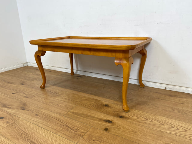 WMK Hübscher, großer und sehr gut erhaltener 60er Jahre Couchtisch im Chippendale Stil mit schönen gebogenen Tischbeinen & toller Maserung # Salontisch Wohnzimmertisch Coffee Table Stilmöbel Vintage