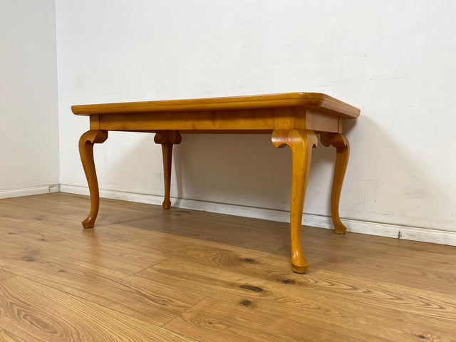 WMK Hübscher, großer und sehr gut erhaltener 60er Jahre Couchtisch im Chippendale Stil mit schönen gebogenen Tischbeinen & toller Maserung # Salontisch Wohnzimmertisch Coffee Table Stilmöbel Vintage