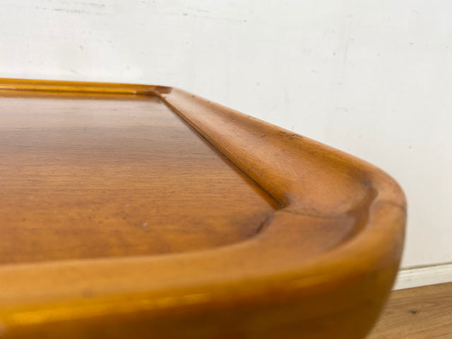 WMK Hübscher, großer und sehr gut erhaltener 60er Jahre Couchtisch im Chippendale Stil mit schönen gebogenen Tischbeinen & toller Maserung # Salontisch Wohnzimmertisch Coffee Table Stilmöbel Vintage