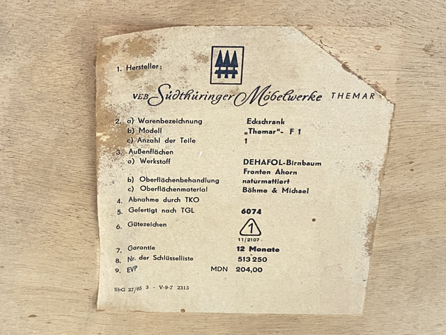 WMK I Versand 85€ I Stilvolle helle Mid-Century Eck Kommode aus 1965 von VEB Südthüringer Möbelwerken I Kommode Schrank Anrichte TV Bank Lowboard Cabinet 60er Vintage DDR Berlin Regensburg Heidelberg