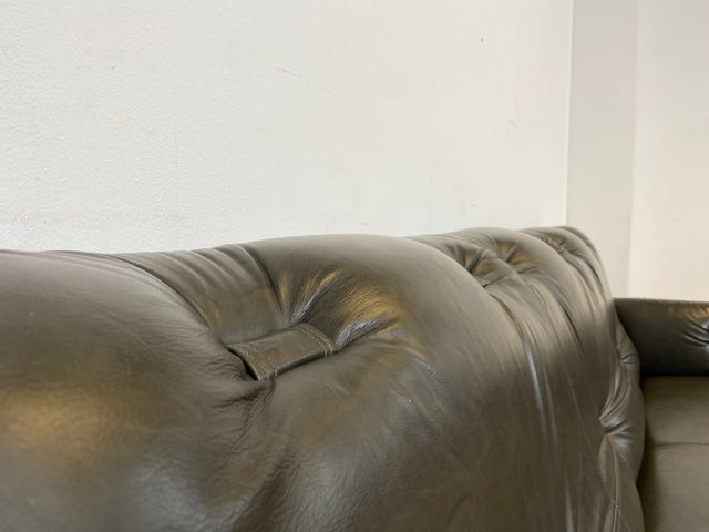 WMK I Hochwertiges 70er Jahre Sofa im Stile von Jean Gillon & Arne Norell mit Echt Leder Bezug & Holzrahmen aus Eiche