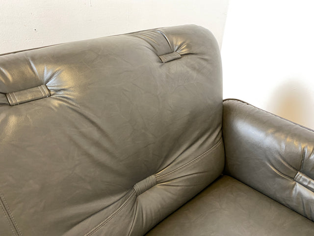 WMK I Hochwertiges 70er Jahre Sofa im Stile von Jean Gillon & Arne Norell mit Echt Leder Bezug & Holzrahmen aus Eiche
