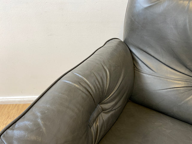 WMK I 1/2 Hochwertiger 70er Jahre Lounge Sessel im Stile von Jean Gillon & Arne Norell mit Echt Leder Bezug & Eichenholz Rahmen I Armchair Sitzgarnitur Danish Design Skandinavisch Mid-Century Vintage