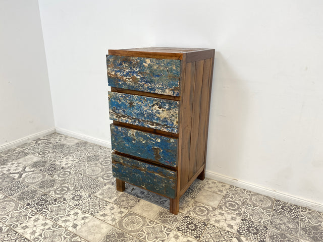 Boatwood by WMK # Sehr schöne und hochwertige Schubladenkommode aus altem Bootsholz, ein handgefertigtes Unikat aus massivem Teakholz # Schrank Kommode Wäschekommode Board Flurkommode Teak Upcycling