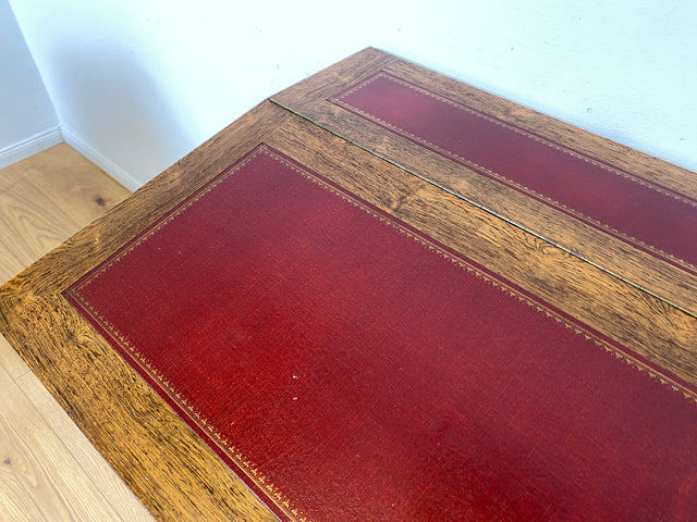 Schreib Pult Schmink Kommode Desk WMK I Edler 50er Jahre Schreibpult in antikem Davenport Stil, Vollholz in Nussbaum , mit Klappdeckel, Schubladen & goldgeprägter Leder Einlage I Sekretär Sitz Vintage