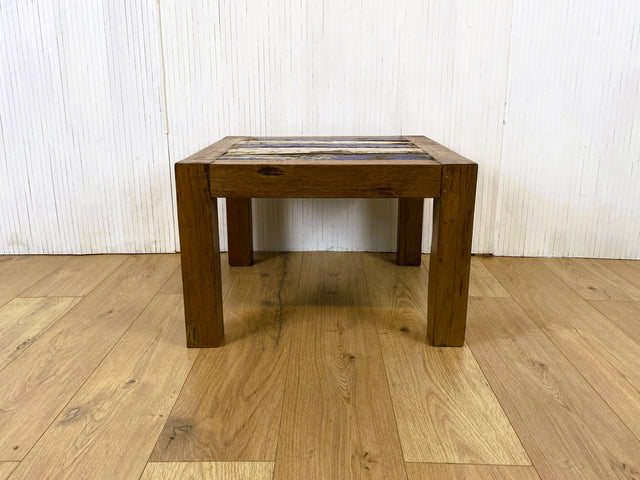 Boatwood by WMK # Farbenfroher & sehr robuster Couchtisch aus altem Bootsholz, ein handgefertigtes Unikat aus massivem Teakholz # Wohnzimmertisch Coffee Table Beistelltisch Bootsmöbel Teak Upcycling