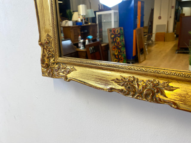 WMK Wunderschöner und gut erhaltener 60er Jahre Spiegel im Stile das Barock mit goldfarbenen Stuck auf Holz Rahmen # goldener Wandspiegel Mirror Garderobe Rahmen Rokoko Vintage Gold # Versand möglich