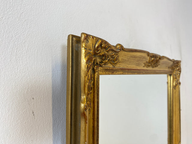 WMK Wunderschöner und gut erhaltener 60er Jahre Spiegel im Stile das Barock mit goldfarbenen Stuck auf Holz Rahmen # goldener Wandspiegel Mirror Garderobe Rahmen Rokoko Vintage Gold # Versand möglich
