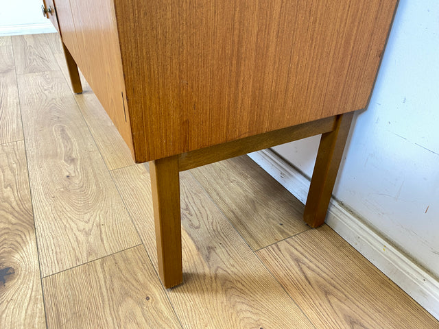 WMK Stilvoller skandinavischer Bücherschrank mit ausziehbarer Schreibplatte, Schubladen & verstell. Regalböden # Bücherregal Sekretär Regal Schreibschrank Highboard Sideboard Vintage Mid-Century 60er