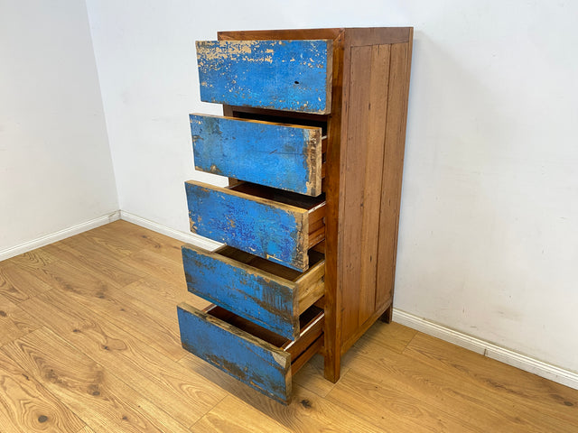 Boatwood by WMK # Sehr schöne Kommode mit Schubladen, ein aus altem Bootsholzhandgefertigtes Unikat aus massivem Teakholz # Schubladenkommode Schrank Wäschekommode Wäscheschrank Flurkommode Upcycling