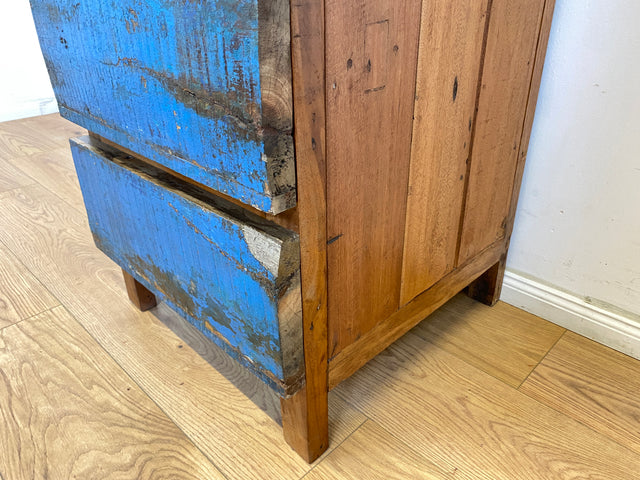 Boatwood by WMK # Sehr schöne Kommode mit Schubladen, ein aus altem Bootsholzhandgefertigtes Unikat aus massivem Teakholz # Schubladenkommode Schrank Wäschekommode Wäscheschrank Flurkommode Upcycling