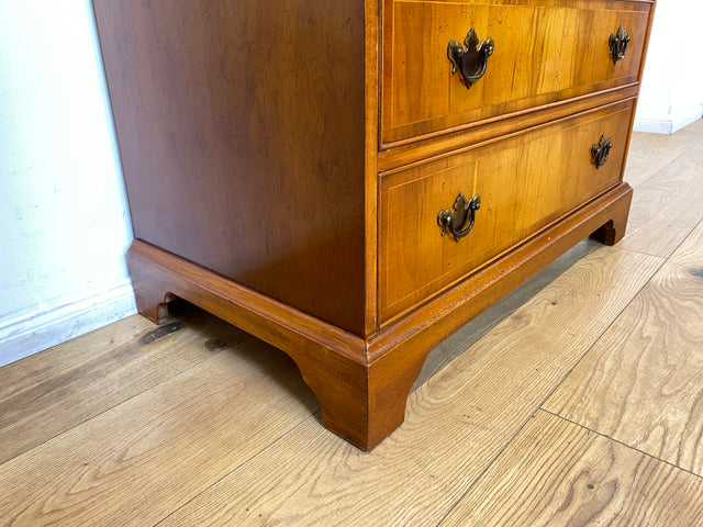 WMK I Hochwertiger Stilmöbel Aufsatz Sekretär im englischen Stil mit Vitrine und Schreibunterlage aus Leder I Schreibschrank Schreibtisch Desk Bücher Schrank Kommode Highboard Vintage Empire Regency