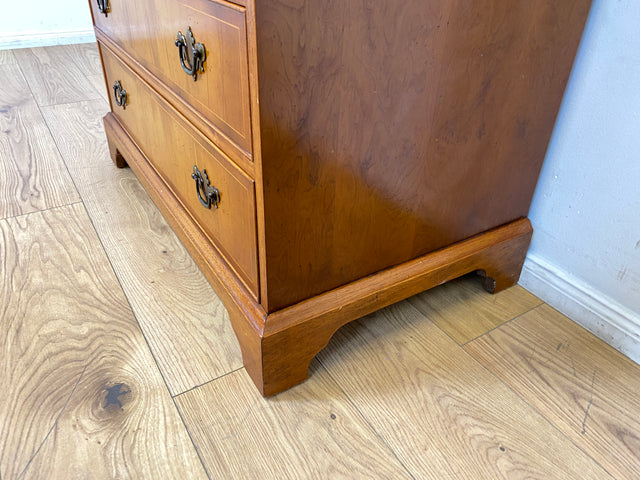 WMK I Hochwertiger Stilmöbel Aufsatz Sekretär im englischen Stil mit Vitrine und Schreibunterlage aus Leder I Schreibschrank Schreibtisch Desk Bücher Schrank Kommode Highboard Vintage Empire Regency