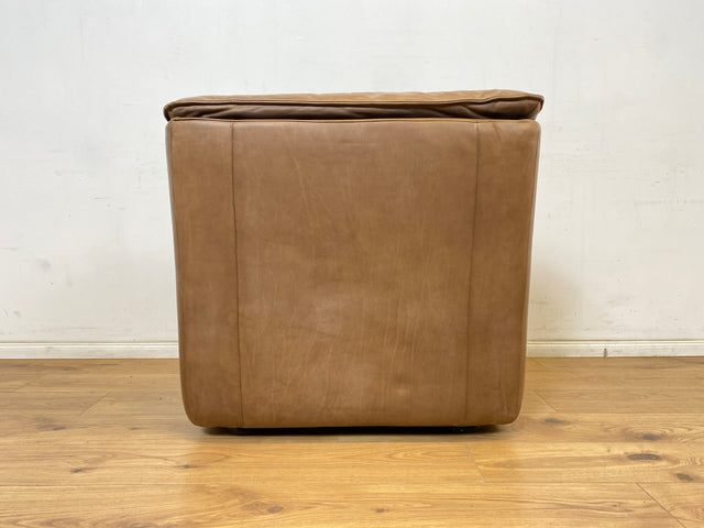 WMK Schöne & äußerst bequeme modulare Vintage Sitzgarnitur aus Sessel , 2er & 3er Sofa in Echtleder mit Patina # Sitzlandschaft Modularsofa Ledergarnitur Ledersofa Ledercouch Ledersessel Couch 70er