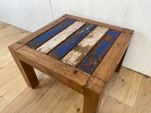 Boatwood by WMK # Schöner und sehr robuster Couchtisch aus altem Bootsholz, ein handgefertigtes Unikat aus massivem Teakholz # Wohnzimmertisch Tisch Coffee Table Beistelltisch Bootsmöbel Blumentisch
