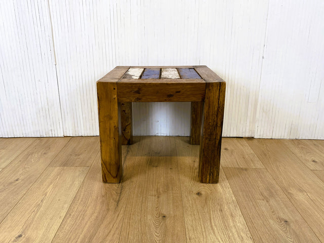 Boatwood by WMK # Sehr hübscher kleiner Couchtisch aus altem Bootsholz, ein handgefertigtes Unikat aus massivem Teakholz # Beistelltisch Wohnzimmertisch Tischchen Coffee Table Blumentisch Bootsmöbel