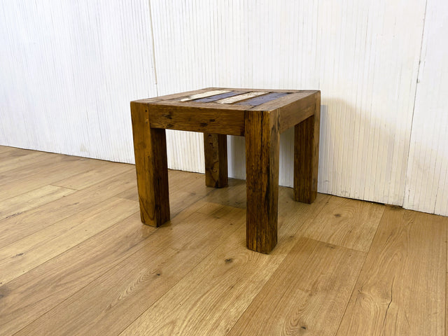 Boatwood by WMK # Sehr hübscher kleiner Couchtisch aus altem Bootsholz, ein handgefertigtes Unikat aus massivem Teakholz # Beistelltisch Wohnzimmertisch Tischchen Coffee Table Blumentisch Bootsmöbel