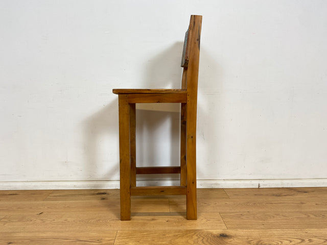 Boatwood by WMK # 1/3 Bunterschöner Barhocker aus altem Bootsholz, ein handgefertigtes Unikat aus massivem Teakholz # Barstuhl Hocker Sitzhocker Stuhl Küchenstuhl Holzstuhl Bar Stool Hausbar Gastro
