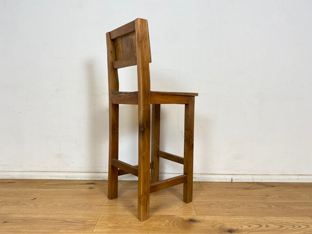Boatwood by WMK # 1/3 Bunterschöner Barhocker aus altem Bootsholz, ein handgefertigtes Unikat aus massivem Teakholz # Barstuhl Hocker Sitzhocker Stuhl Küchenstuhl Holzstuhl Bar Stool Hausbar Gastro