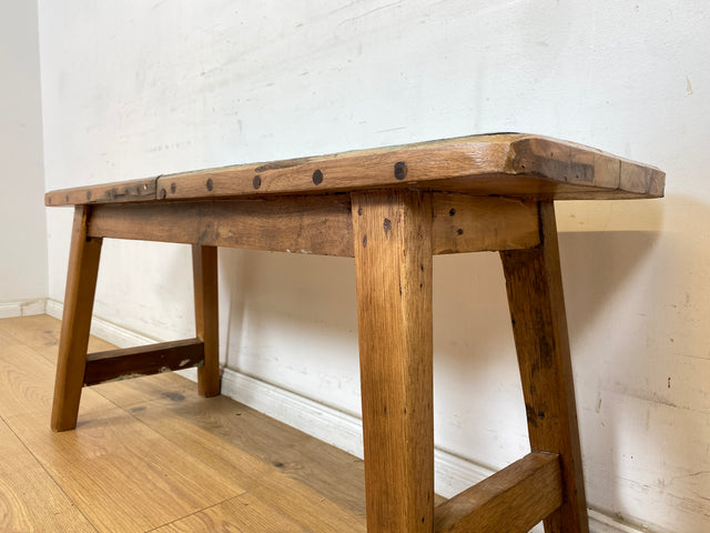 Boatwood by WMK # Meeresblaue 100cm lange Sitzbank aus altem Bootsholz, ein handgefertigtes Unikat aus massivem Teakholz # Bank Holzbank Gartenbank Bench Küchenbank Gartenmöbel Balkonmöbel Treibholz