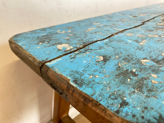 Boatwood by WMK # Meeresblaue 100cm lange Sitzbank aus altem Bootsholz, ein handgefertigtes Unikat aus massivem Teakholz # Bank Holzbank Gartenbank Bench Küchenbank Gartenmöbel Balkonmöbel Treibholz
