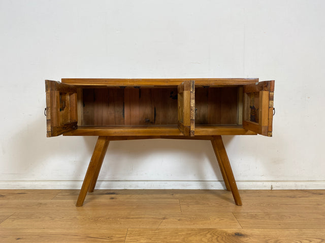 Boatwood by WMK # Detailreiche & nachhaltige Kommode aus altem Bootsholz, ein handgefertigtes Unikat aus massivem Teakholz # Sideboard Schrank Anrichte Flurkommode Konsole TV-Lowboard Bootsmöbel Teak