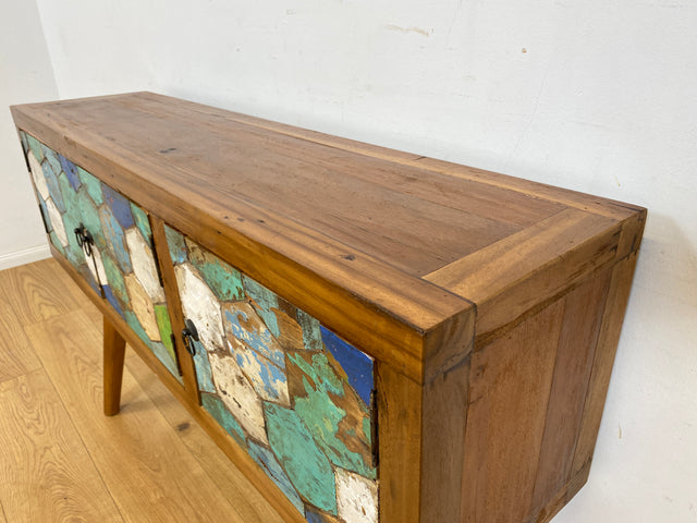 Boatwood by WMK # Detailreiche & nachhaltige Kommode aus altem Bootsholz, ein handgefertigtes Unikat aus massivem Teakholz # Sideboard Schrank Anrichte Flurkommode Konsole TV-Lowboard Bootsmöbel Teak