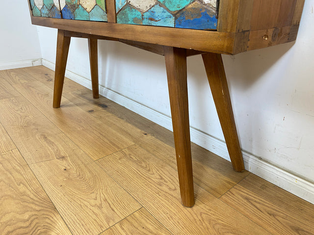 Boatwood by WMK # Detailreiche & nachhaltige Kommode aus altem Bootsholz, ein handgefertigtes Unikat aus massivem Teakholz # Sideboard Schrank Anrichte Flurkommode Konsole TV-Lowboard Bootsmöbel Teak