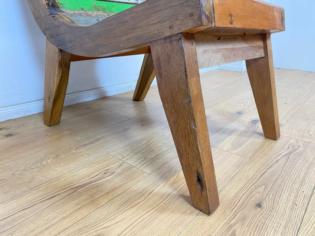 Boatwood by WMK # 1/3 Formschöner Sessel aus altem Bootsholz, ein handgefertigtes Unikat aus massivem Teakholz # Relaxsessel Holzsessel Gartenliege Liege Sonnenliege Gartenmöbel Balkonmöbel Bootsmöbel