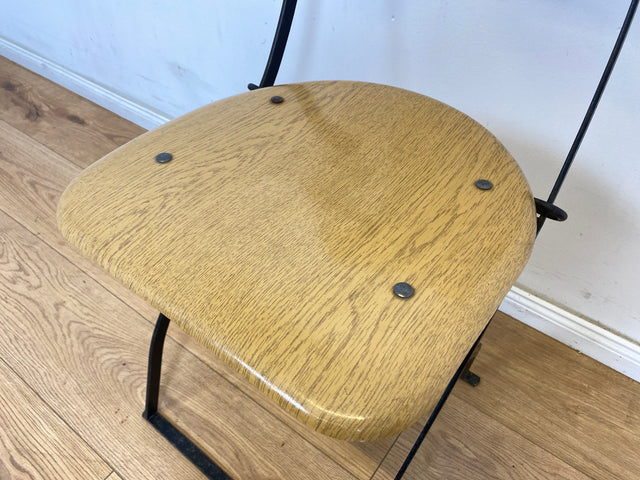 WMK Seltener und formschöner 70er Jahre Klappstuhl in gutem Zustand mit stabilem Metallrahmen # Klappstuhl Stuhl Küchenstuhl Schulstuhl Holzstuhl Gartenstuhl Mid-Century Retro DDR Vintage