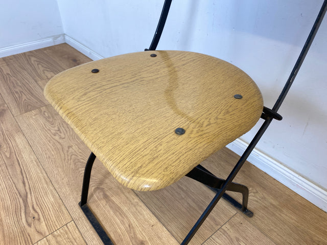 WMK Seltener und formschöner 70er Jahre Klappstuhl in gutem Zustand mit stabilem Metallrahmen # Klappstuhl Stuhl Küchenstuhl Schulstuhl Holzstuhl Gartenstuhl Mid-Century Retro DDR Vintage