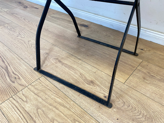 WMK Seltener und formschöner 70er Jahre Klappstuhl in gutem Zustand mit stabilem Metallrahmen # Klappstuhl Stuhl Küchenstuhl Schulstuhl Holzstuhl Gartenstuhl Mid-Century Retro DDR Vintage