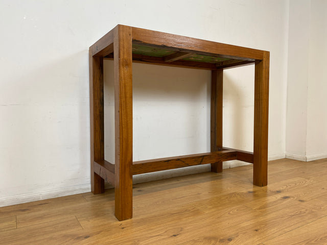 Boatwood by WMK I Schöner & robuster 130x60 Stehtisch handgefertigt aus altem Bootsholz I Teakholz massiv I Outdoor geeignet I Tisch Küchentisch Esstisch Holztisch Bartisch Gastro I Berlin Bremen Köln