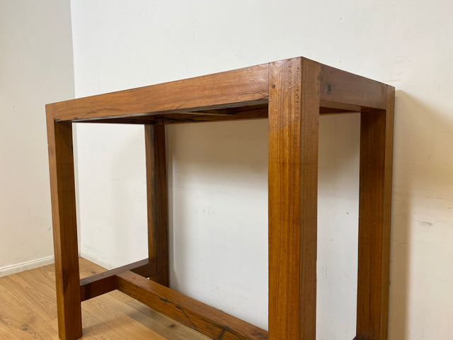 Boatwood by WMK I Schöner & robuster 130x60 Stehtisch handgefertigt aus altem Bootsholz I Teakholz massiv I Outdoor geeignet I Tisch Küchentisch Esstisch Holztisch Bartisch Gastro I Berlin Bremen Köln