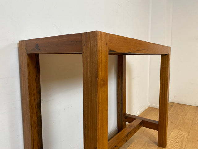 Boatwood by WMK I Schöner & robuster 130x60 Stehtisch handgefertigt aus altem Bootsholz I Teakholz massiv I Outdoor geeignet I Tisch Küchentisch Esstisch Holztisch Bartisch Gastro I Berlin Bremen Köln