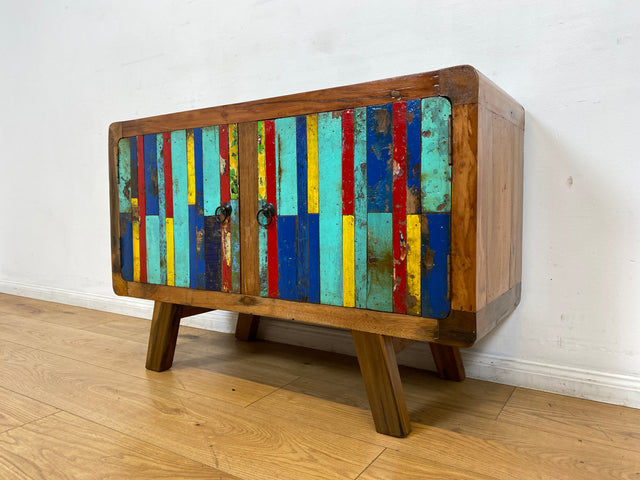 Boatwood by WMK I Detailreiche Kommode aus altem Bootsholz I handgefertigtes Unikat aus massivem Teakholz I Sideboard TV Lowboard TV-Bank Flurkommode Schuhschrank Bootsmöbel Berlin Rostock Stettin