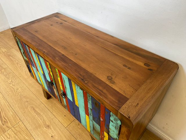 Boatwood by WMK I Detailreiche Kommode aus altem Bootsholz I handgefertigtes Unikat aus massivem Teakholz I Sideboard TV Lowboard TV-Bank Flurkommode Schuhschrank Bootsmöbel Berlin Rostock Stettin