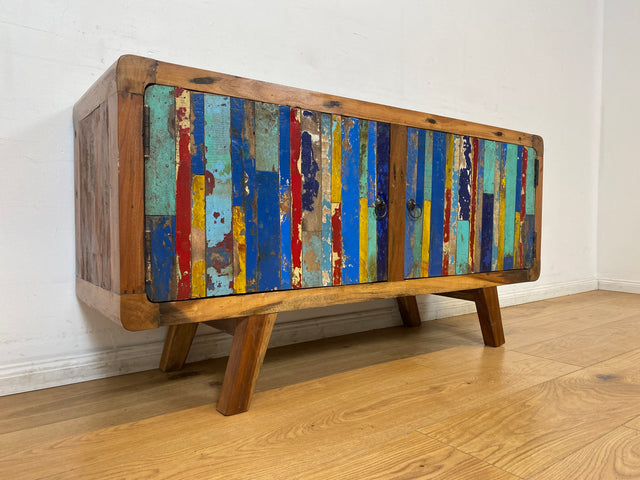 Boatwood by WMK I Bunterschönes Sideboard handgefertigt aus altem Bootsholz