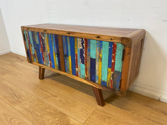 Boatwood by WMK I Bunterschönes Sideboard handgefertigt aus altem Bootsholz