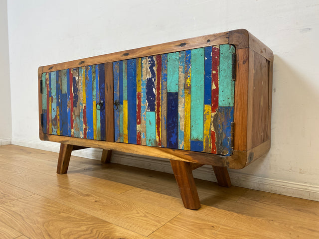 Boatwood by WMK I Bunterschönes Sideboard handgefertigt aus altem Bootsholz