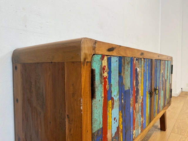 Boatwood by WMK I Bunterschönes Sideboard handgefertigt aus altem Bootsholz