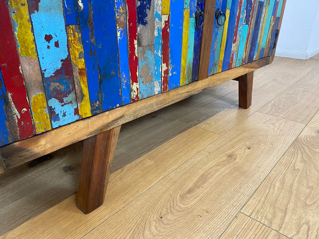 Boatwood by WMK I Bunterschönes Sideboard handgefertigt aus altem Bootsholz