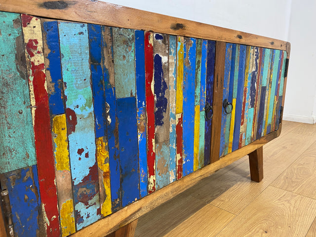 Boatwood by WMK I Bunterschönes Sideboard handgefertigt aus altem Bootsholz